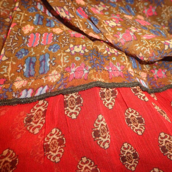 NWOT Sundance Tiered Floral Dress SP Lined Sheer Long Sleeves Multi - Picture 11 of 12